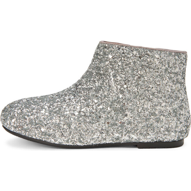 Chiara Glitter Zipped Boots, Silver