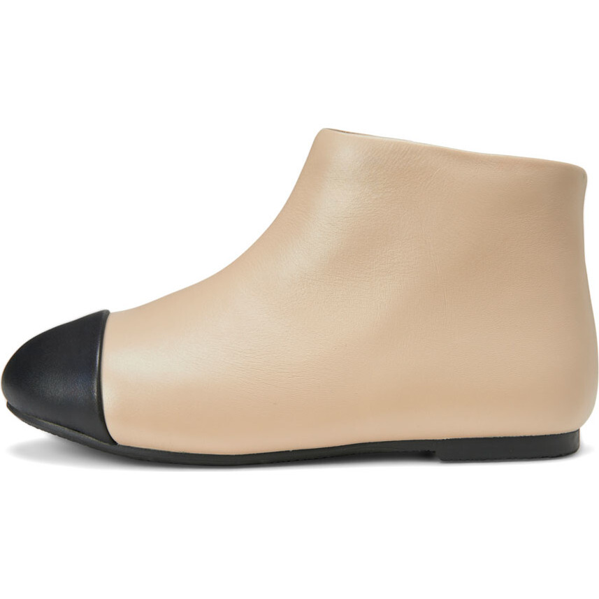 Chiara 2.0 Retro 2-Coloured Leather Boots, Beige & Black - Boots - 1
