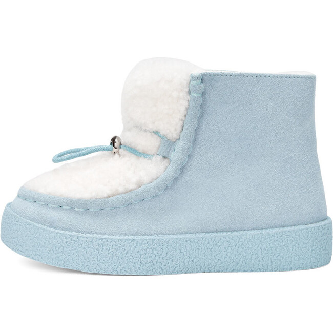 Aspen Fluffy Shearling Suede Boots, Blue