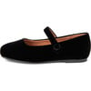 Cleo Velvet Square Toes Mary Jane Style Ballet Flats, Black - Flats - 1 - thumbnail