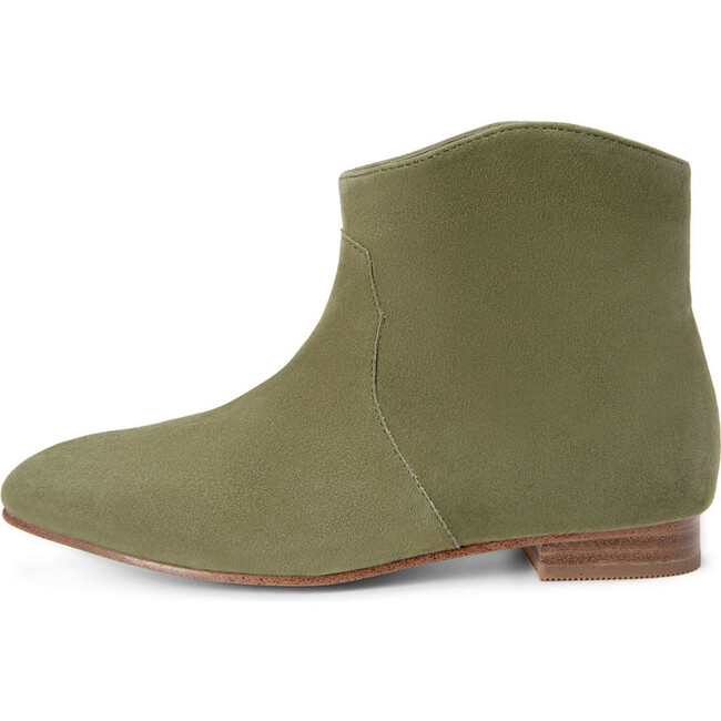 Cassie Velvet Suede Pointed Toe Ankle Boots, Khaki