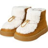 Aspen Fluffy Shearling Suede Boots, Camel - Boots - 2