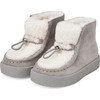 Aspen Fluffy Shearling Suede Boots, Grey - Boots - 2