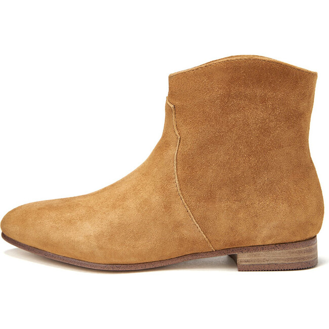 Cassie Velvet Suede Pointed Toe Ankle Boots, Camel
