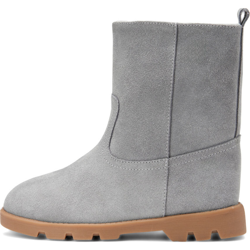 Carine Shearling Lined Suede Ankle Boots, Grey - Boots - 1