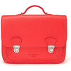 Boston Leather School Bag, Red - Backpacks - 1 - thumbnail