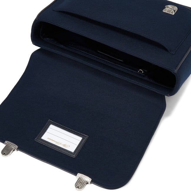 Boston Wool School Bag, Navy - Backpacks - 4