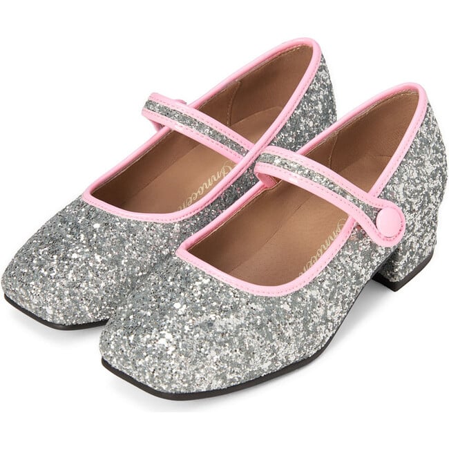 Agnese 2.0 Heeled 2-Colored Glitter Mary Jane Shoes, Silver & Pink - Mary Janes - 2