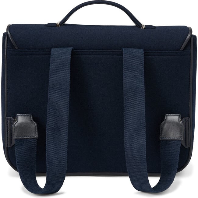 Boston Wool School Bag, Navy - Backpacks - 6