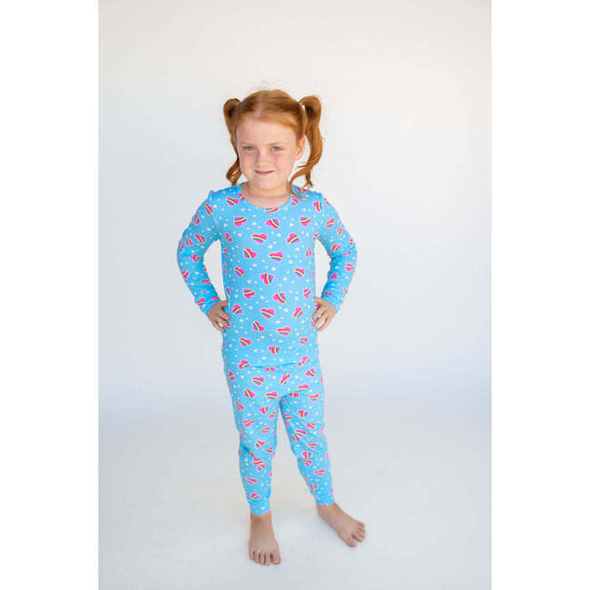 Rainbow Hearts PJ, Blue - Pajamas - 2
