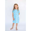 Hanukkah Penguins Short Sleeve Lounge Dress, Blue - Dresses - 2