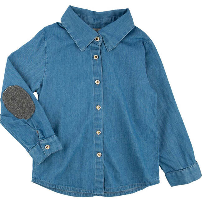 Jacob Chambray Contrast Elbow Patch Button-Down Shirt, Sundance Kid