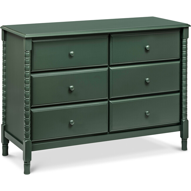 Jenny Lind Spindle 6-Drawer Dresser, Forest Green