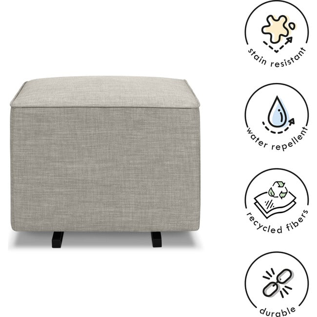 Davinci Universal Gliding Ottoman, Performance Grey Linen - Ottomans - 3