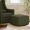 Kiwi Gliding Ottoman, Olive Boucle With Light Wood Base - Ottomans - 3