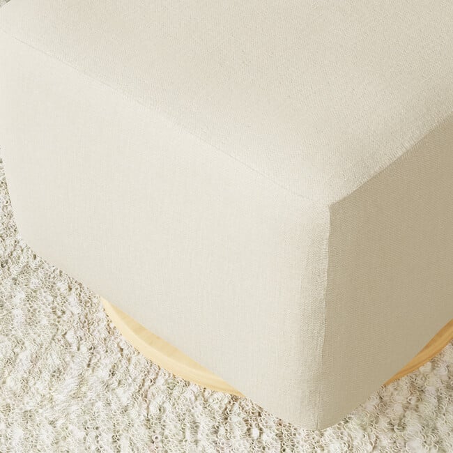 Kiwi Gliding Ottoman, Performance Cream Eco-Weave With Light Wood Base - Ottomans - 7