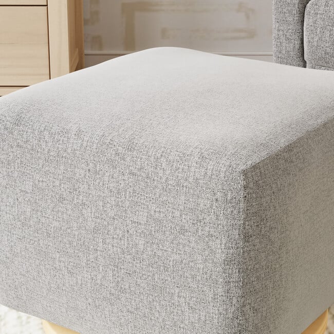 Kiwi Gliding Ottoman, Performance Grey Eco-Weave With Light Wood Base - Ottomans - 7