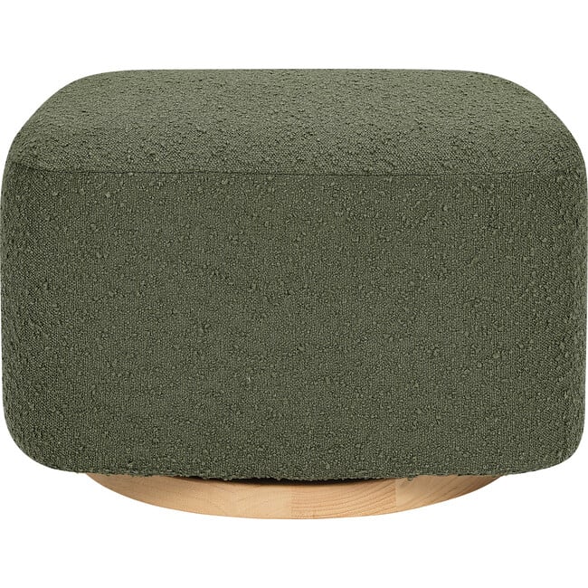 Kiwi Gliding Ottoman, Olive Boucle With Light Wood Base - Ottomans - 8