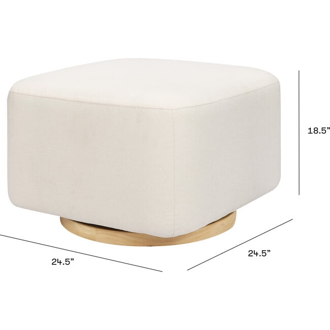 Kiwi Gliding Ottoman, Performance Cream Eco-Weave With Light Wood Base - Ottomans - 10