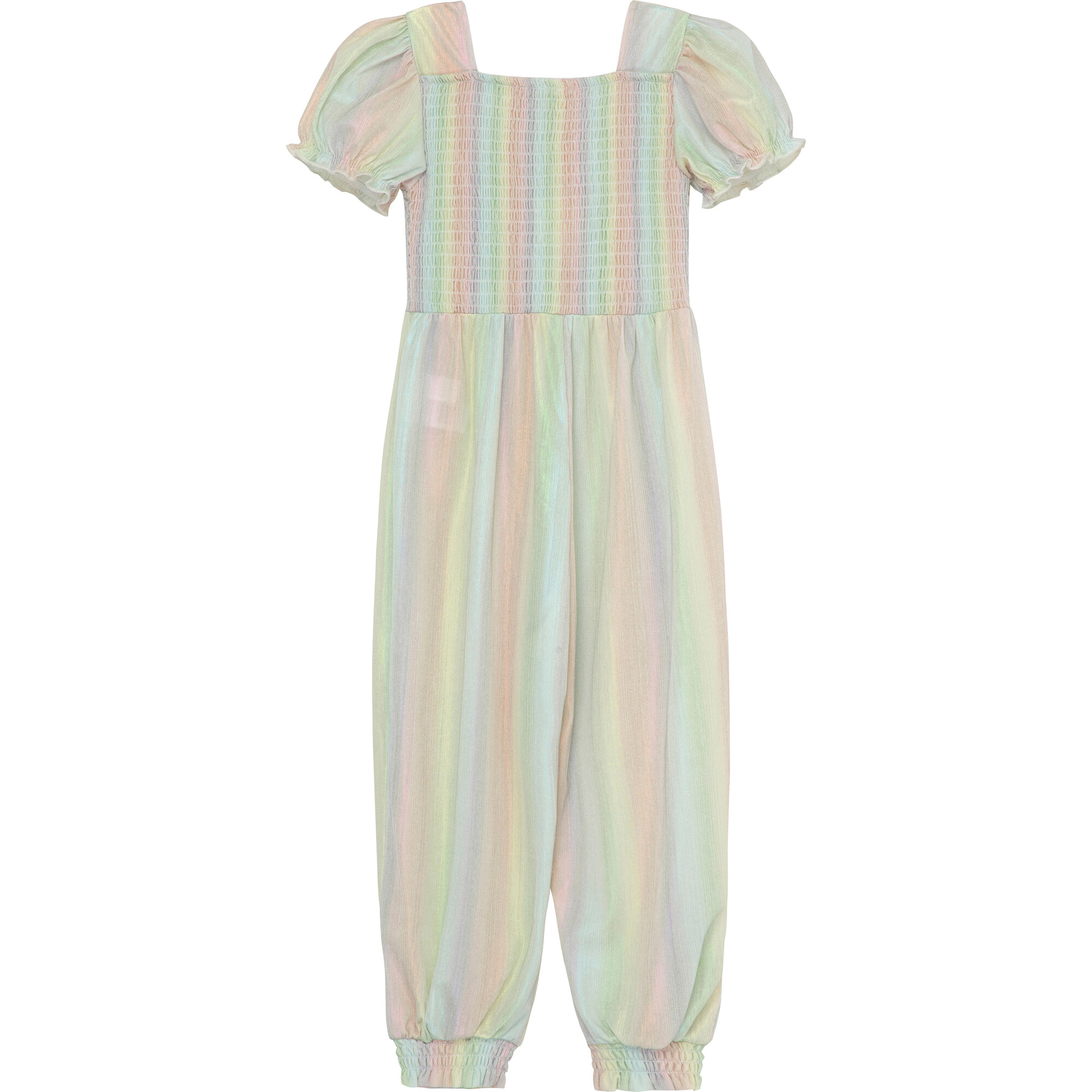 Knit Metallic Jumpsuit, Rainbow - Peek Kids Rompers | Maisonette