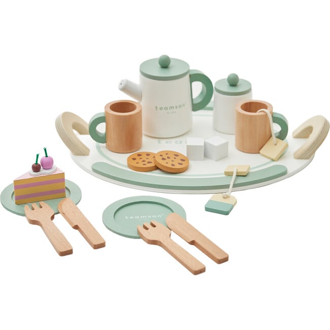 Little Chef Frankfurt Wooden Tea Accessories, Green - Play Food - 2