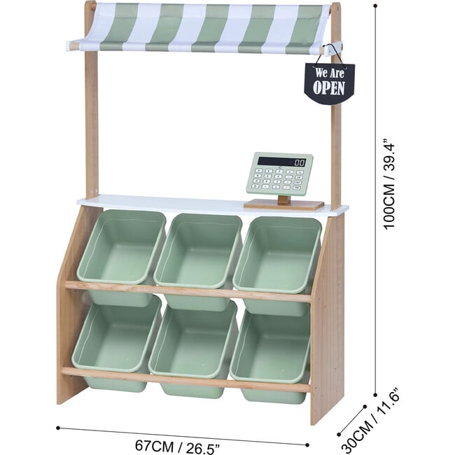 Little Helper Market Play Stand Play Kitchen , Olive Green - Play Kitchens - 4