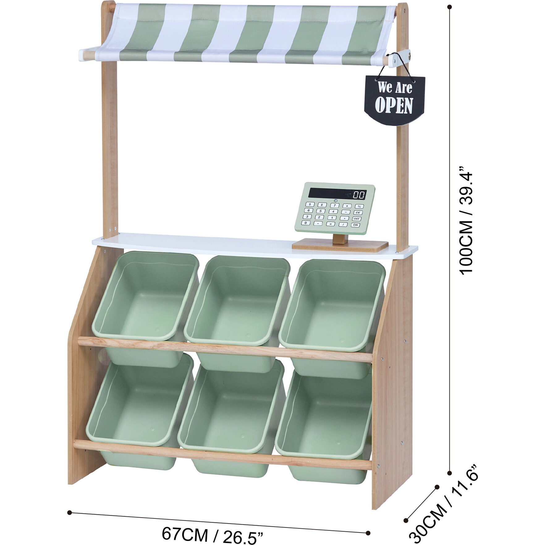 Costway Kid's Ice Cream Cart Playset with Display Rack and Accessories