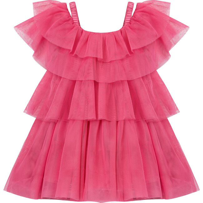 Baby Tiered Mesh Dress, Pink