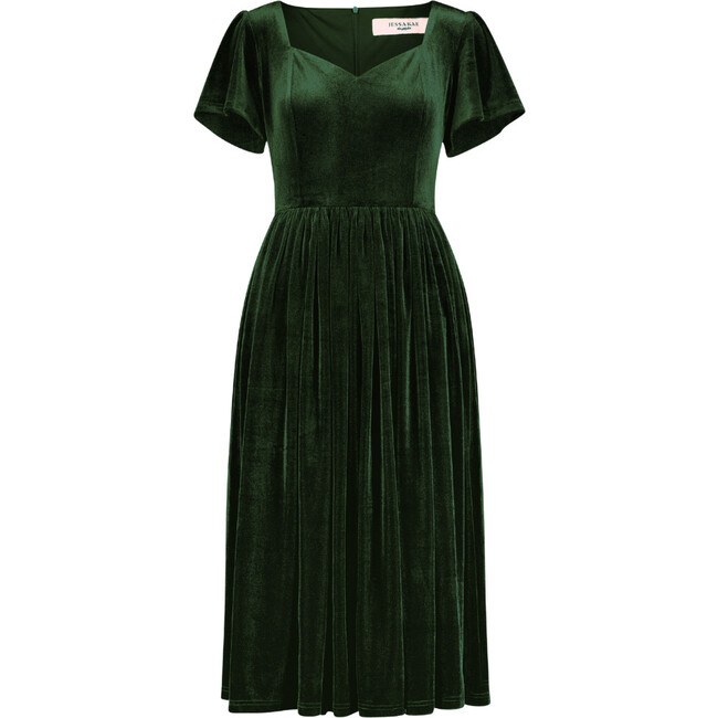 Women's Riverwood Velvet Dress, Dark Green