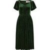 Women's Riverwood Velvet Dress, Dark Green - Dresses - 1 - thumbnail