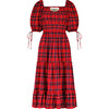 Women's Clara Plaid 3-Tiered Smock Dress, Red - Dresses - 1 - thumbnail