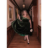 Women's Riverwood Velvet Dress, Dark Green - Dresses - 2
