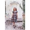 Girls Heidi Plaid Large Peter Pan Collar Dress, Green - Dresses - 2