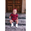 Baby Clara Plaid Smock Romper, Red - Rompers - 2