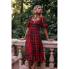 Women's Clara Plaid 3-Tiered Smock Dress, Red - Dresses - 2