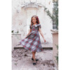 Girls Heidi Plaid Large Peter Pan Collar Dress, Green - Dresses - 3