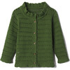 Frances Knit Ruffle Neck Cardigan, Moss - Cardigans - 1 - thumbnail
