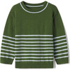 Cooper Contrast Stripe Drop shoulder Sweater, Frosted Moss - Sweaters - 1 - thumbnail