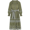 Women's Lele Embroidered Icicle Belted Dress, Oil Green - Dresses - 1 - thumbnail