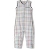 Jonathan Hand Embroidered Peter Pan Collar Romper, Powder Plaid - Rompers - 1 - thumbnail