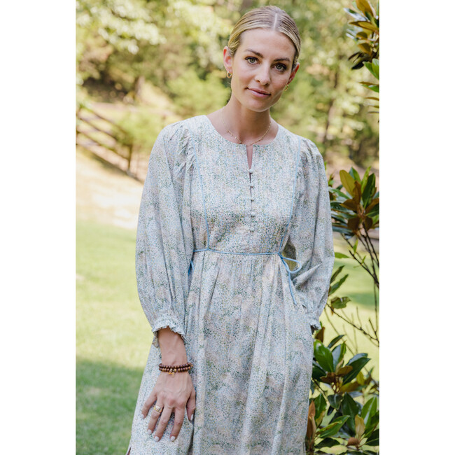 Women's Mallie Print Billow Sleeve Dress, Pebbles - Dresses - 2