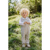Jonathan Hand Embroidered Peter Pan Collar Romper, Powder Plaid - Rompers - 2