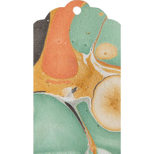 Seafoam & Gold Stone Marbled Tags, Set of 12