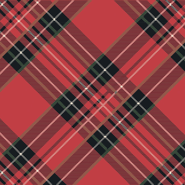 Red Plaid Cocktail Napkin, Set of 20
