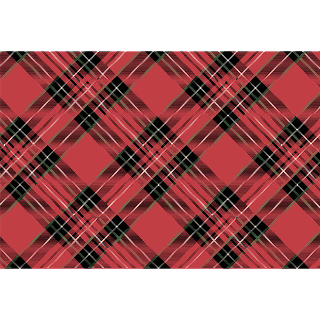 Red Plaid Placemat, Set of 24