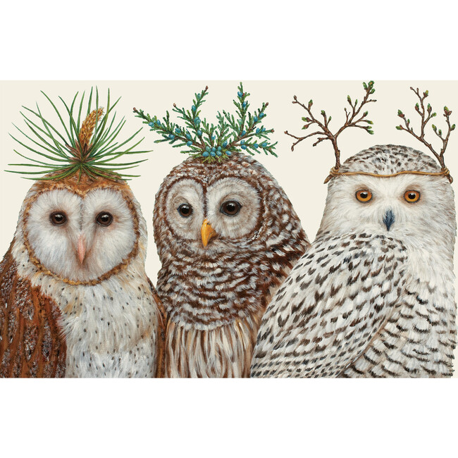 Winter Owls Placemat, Set of 24
