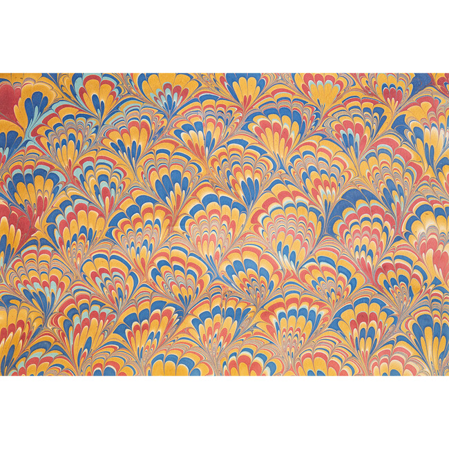 Red & Blue Peacock Marbled Placemat, Set of 12