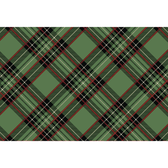 Green Plaid Placemat, Set of 24