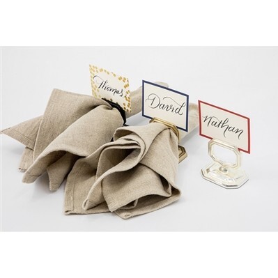 Black Napkin Ring With Place Card Holder - Tabletop - 2