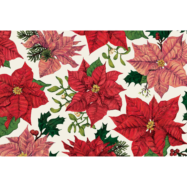 Festive Poinsettias Placemat, Set of 24